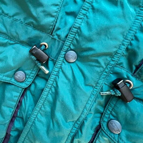 Vintage 90s CB Sports Parka Puffer Jacket Green Purple L Winter Spring Ski Gorp - Picture 9 of 14